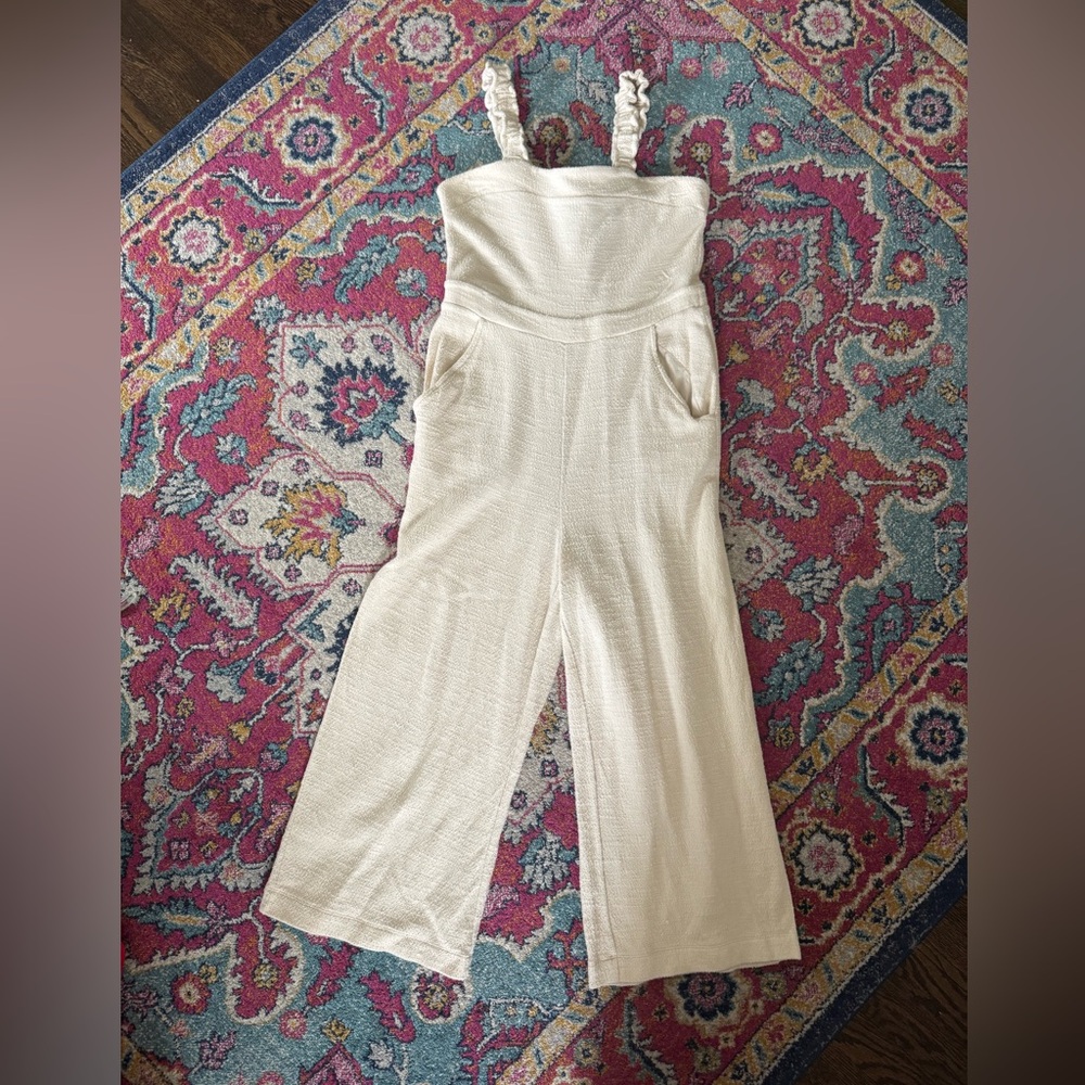 Madewell Textured Cream Jumpsuit